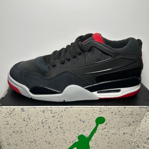 Nike Air Jordan 4 RM Men's Size 8M Black Varsity Red Wolf Grey -FQ7939-061 New - Picture 1 of 9